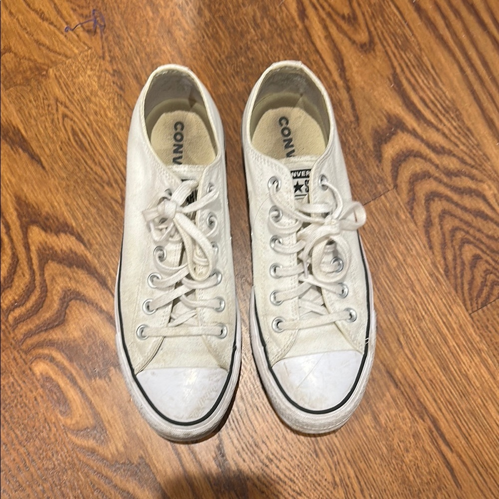 Converse White Low-Top Sneakers Platform
